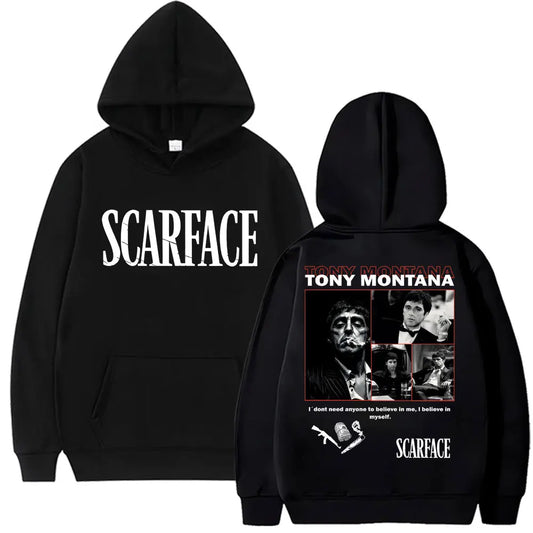 Scarface Tony Montana Oversized Hoodie – 90s Vintage Unisex Streetwear