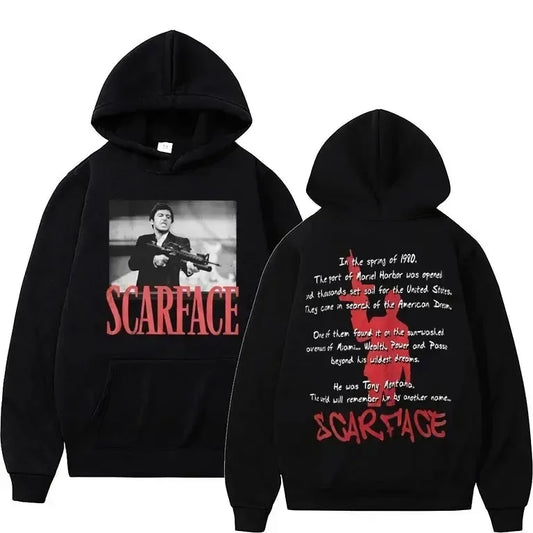 Scarface Tony Montana Graphic Hoodie – Oversized Unisex Streetwear